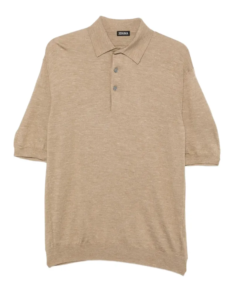Ermenegildo Zegna Kurzärmeliger Pullover mit Polokragen - Nude Nude