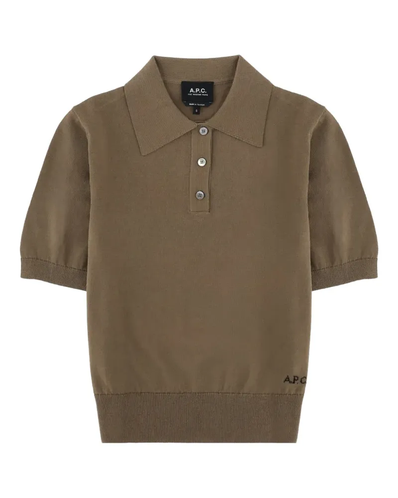 A.P.C. Poloshirt mit Knöpfen - Braun Braun
