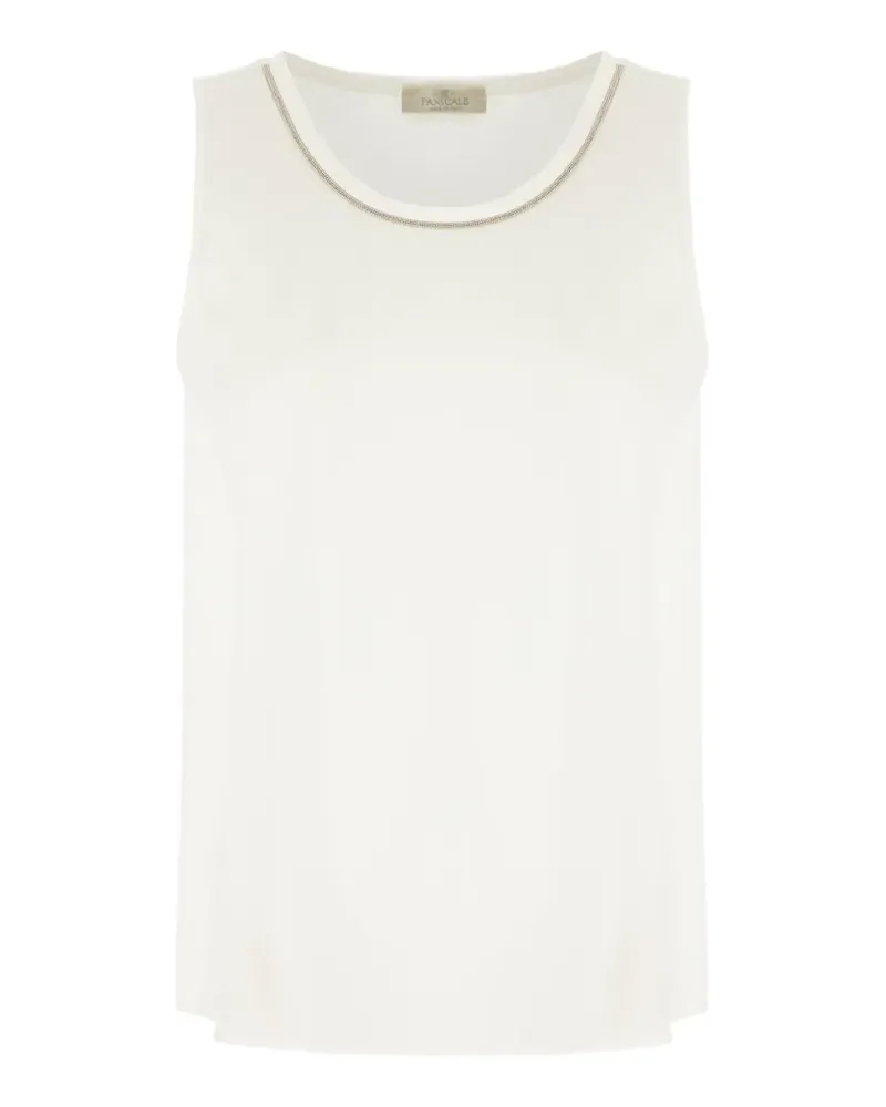 PANICALE Cashmere Oberteil mit Perlen - Weiß Weiß