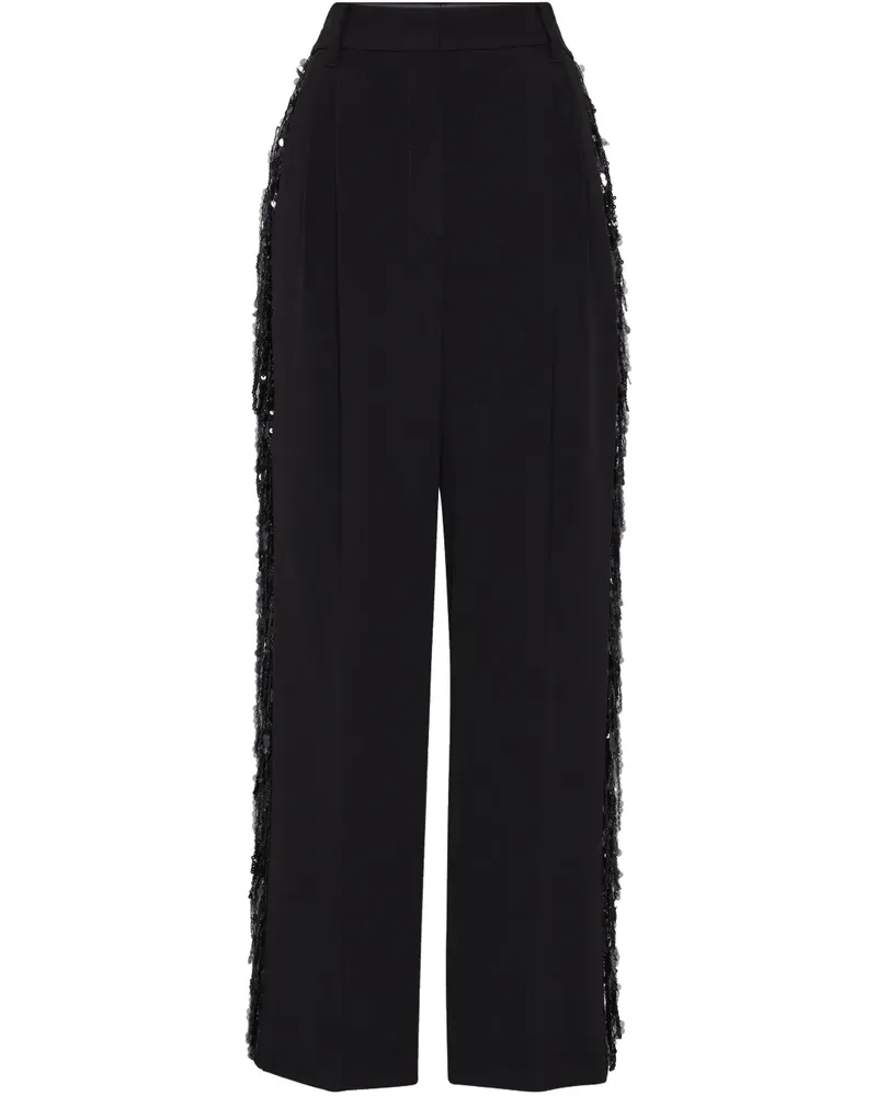 Brunello Cucinelli Hose mit Wasserfall-Stickerei - Schwarz Schwarz
