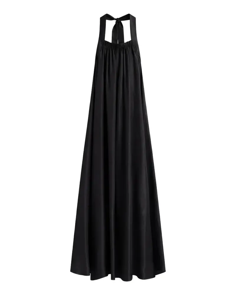 BONDI BORN Marfa silk halterneck maxi dress - Schwarz Schwarz