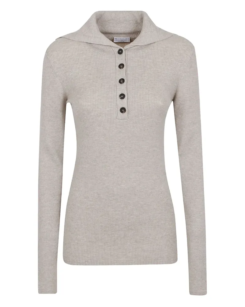 Brunello Cucinelli Gerippter Strickpullover - Grau Grau