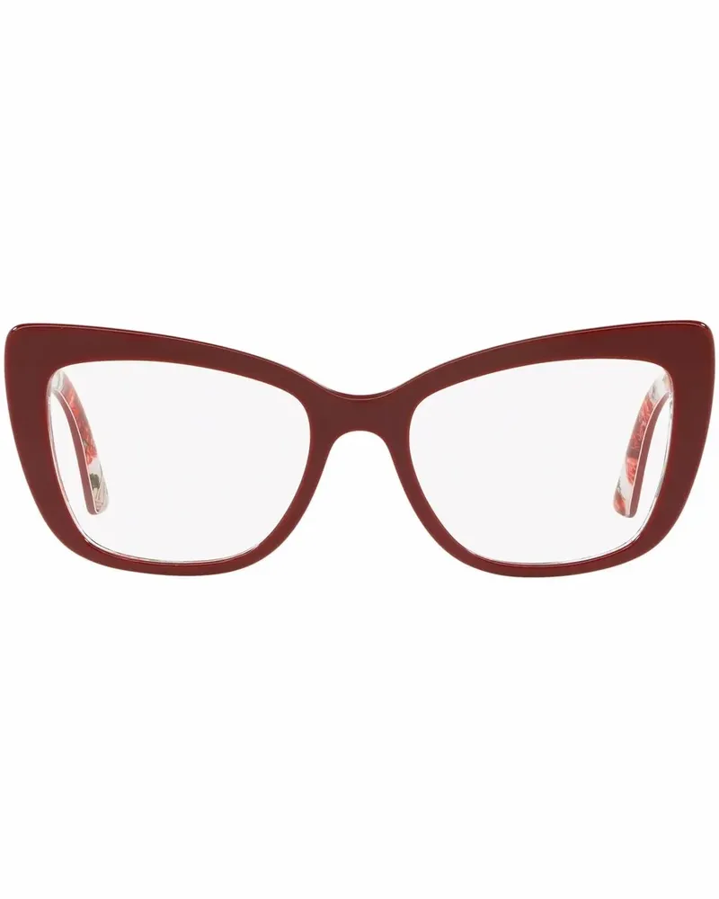 Dolce & Gabbana Cat-Eye-Brille im Oversized-Look - Rot Rot