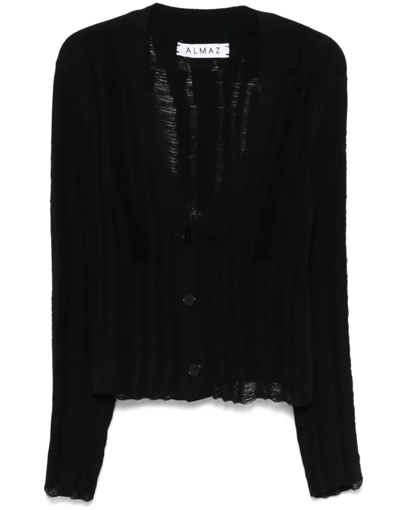 ALMAZ Cardigan mit Riss-Effekt - Schwarz Schwarz