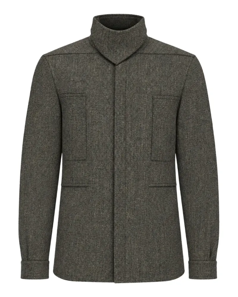 Rick Owens Hemdjacke mit Stehkragen - Grau Grau