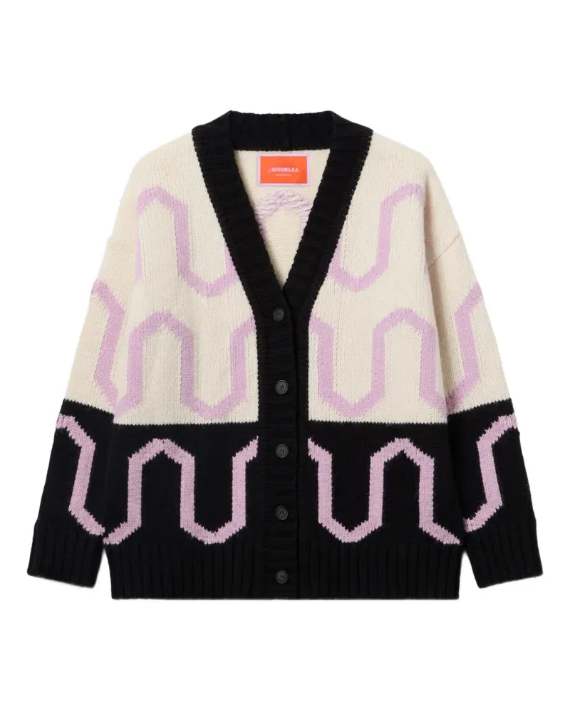 La DoubleJ Geometric Comber Cardigan - Nude Nude