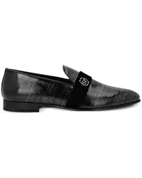 Philipp Plein Loafer mit Logo-Schild Schwarz