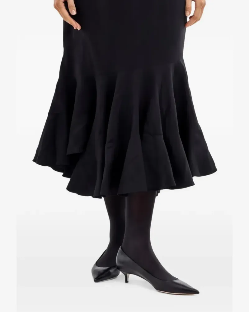 Comme des Garçons ruffled flared midi skirt - Schwarz Schwarz