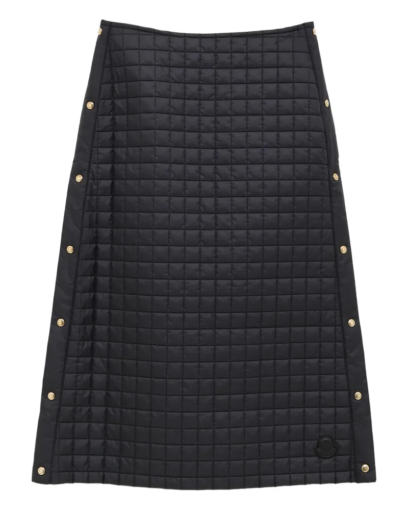 Moncler Gesteppter Midirock mit Druckknopf - Schwarz Schwarz