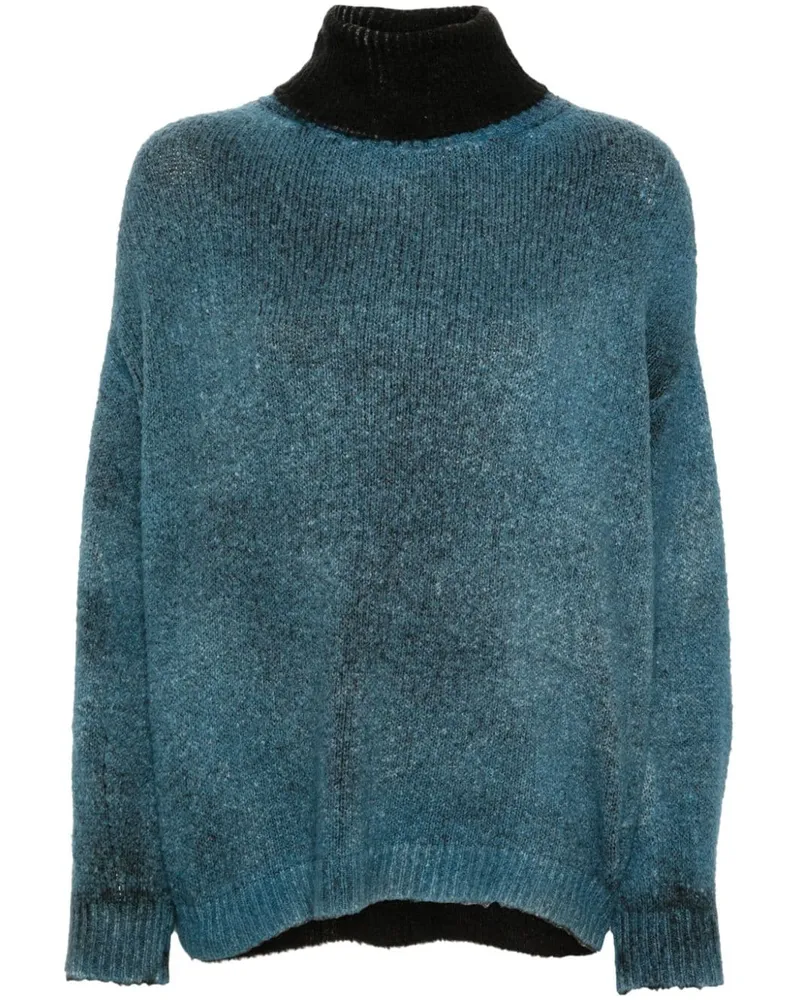 Avant Toi Pullover mit Kontrastkragen Blau