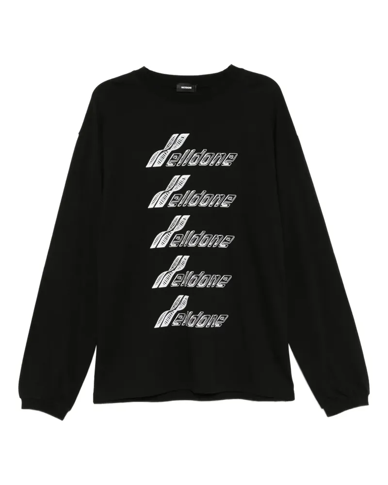 WE 11 DONE T-Shirt mit Logo-Print - Schwarz Schwarz
