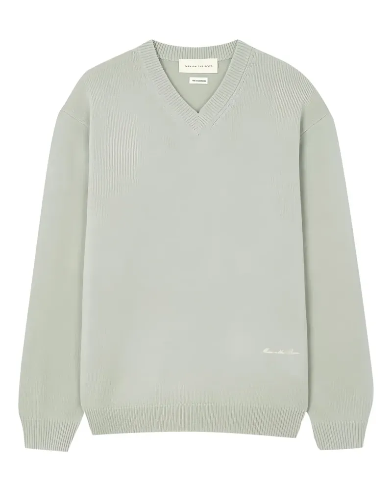ManOnTheBoon Pullover mit V-Ausschnitt - Grün Grün