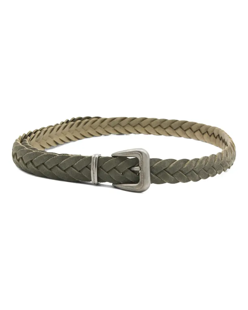 Brunello Cucinelli braided embellished belt - Grün Grün