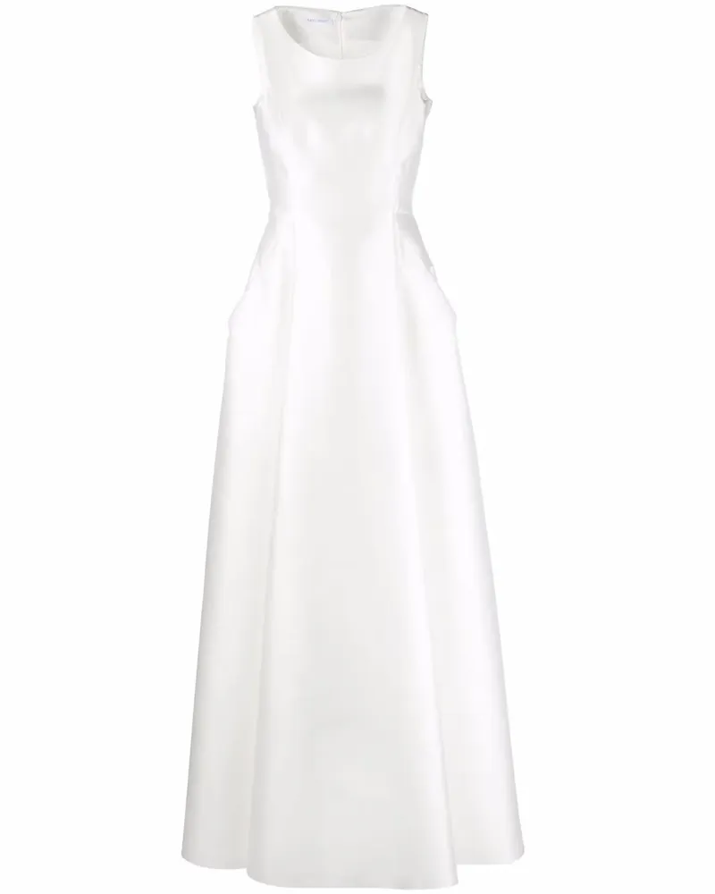 Alberta Ferretti Plissierte Satinrobe - Weiß Weiß