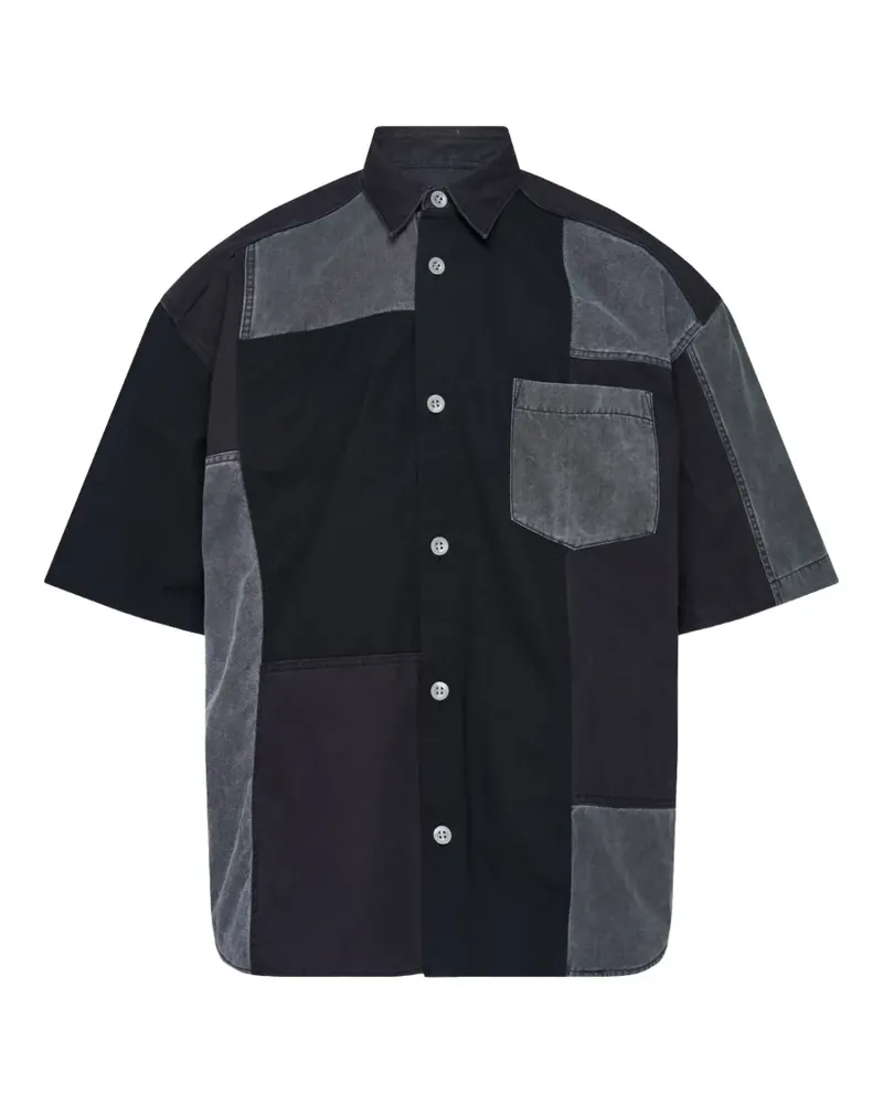 Comme des Garçons patchwork short-sleeve shirt - Schwarz Schwarz