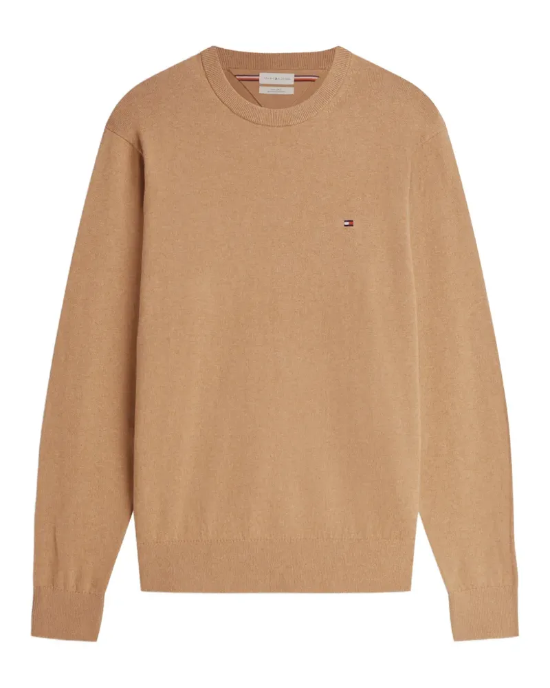 Tommy Hilfiger logo-embroidered crew-neck sweater - Nude Nude