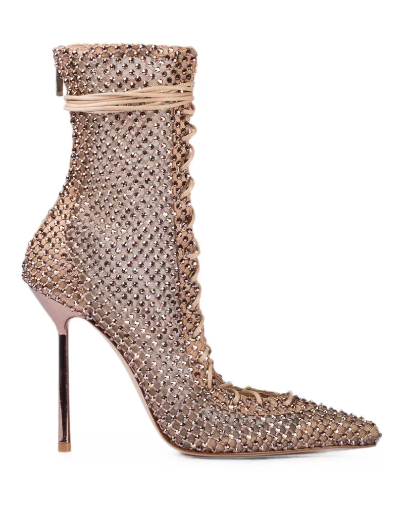 Le Silla Stiefeletten mit Kristallen - Nude Nude