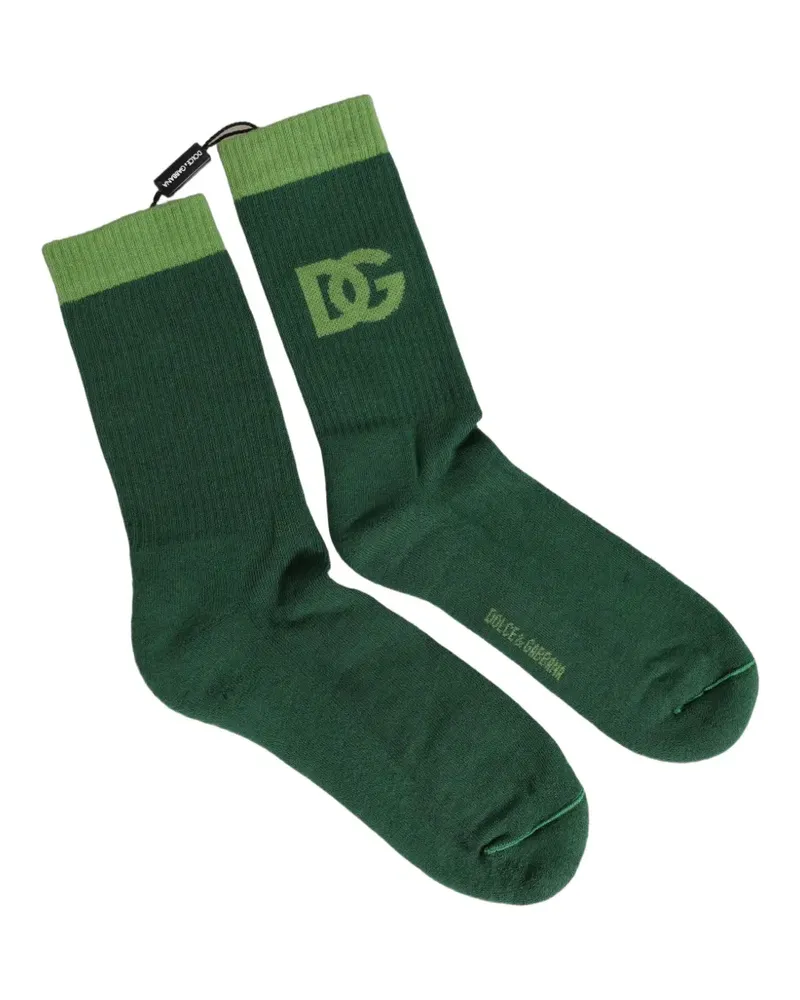 Dolce & Gabbana DG logo ribbed socks - Grün Grün