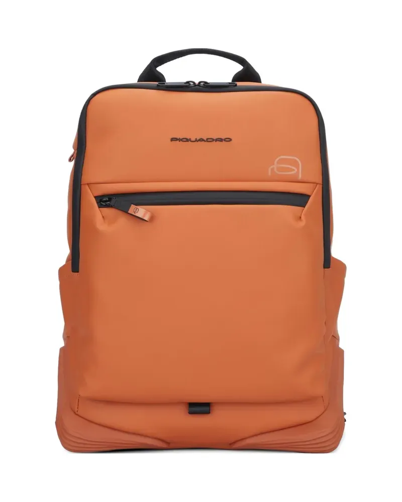 Piquadro logo-detail zip-fastening backpack - Orange Orange