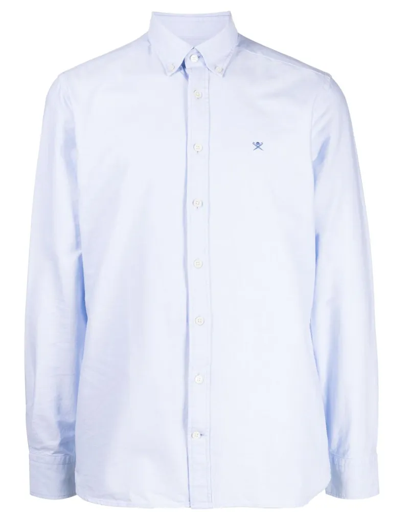 Hackett Hemd mit Logo-Stickerei Blau