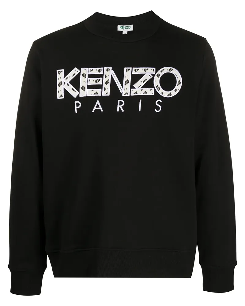 Kenzo Sweatshirt mit Logo-Stickerei - Schwarz Schwarz