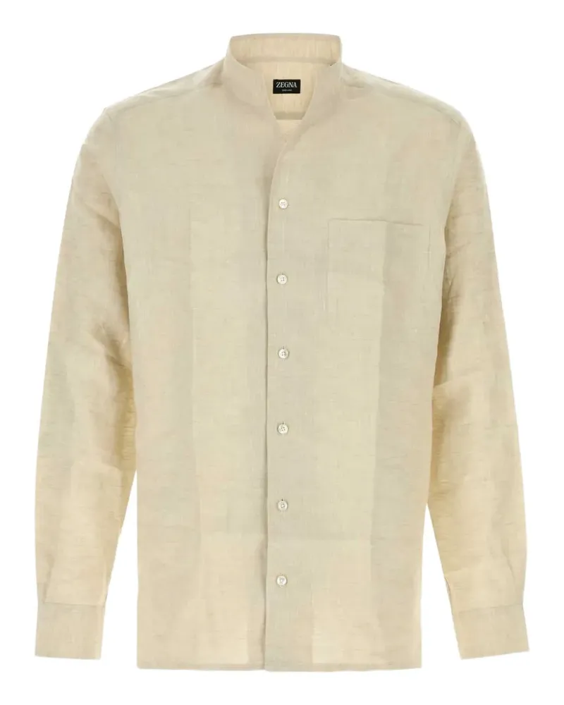 Ermenegildo Zegna melange linen shirt - Nude Nude