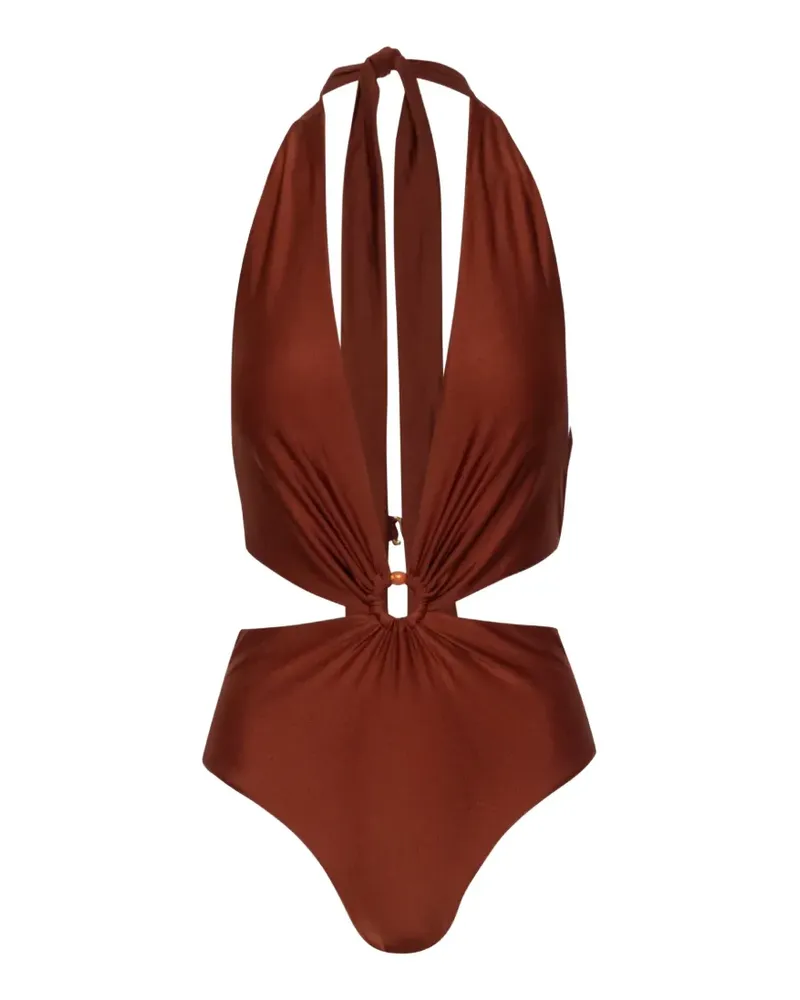 Baobab Collection Selena Badeanzug mit V-Ausschnitt - Rot Rot