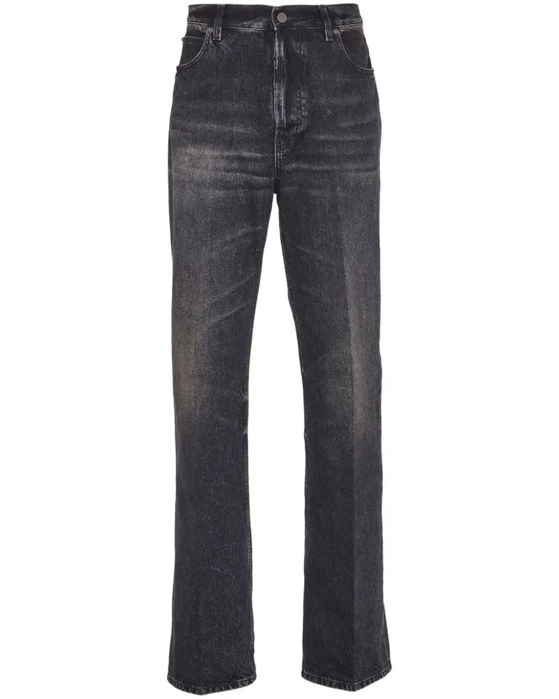 Ferragamo Gerade Jeans mit Stone-Wash-Effekt Schwarz