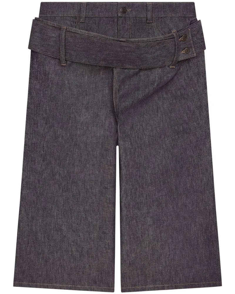 Courrèges Jeans-Shorts mit Gürtel - Grau Grau
