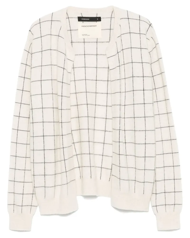 Frenckenberger Cardigan mit Windowpane-Muster - Nude Nude