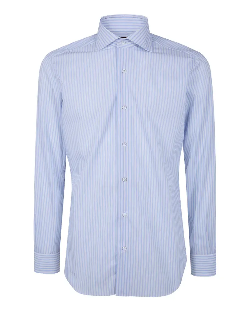 BARBA Gestreiftes Hemd - Blau Blau
