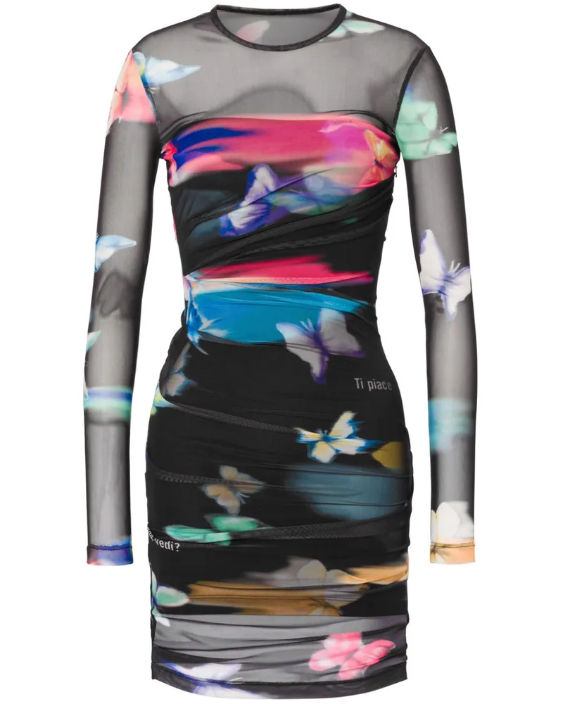 Moschino Transparentes Minikleid - Schwarz Schwarz
