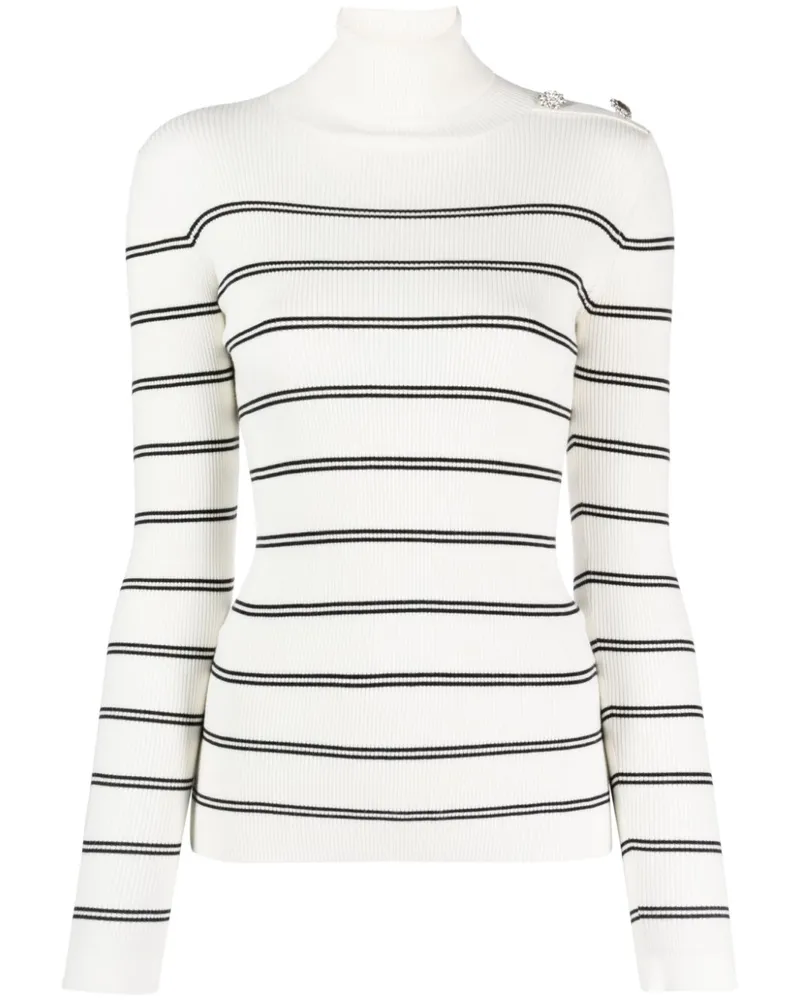 Liu Jo Gerippter Rollkragenpullover - Weiß Weiß