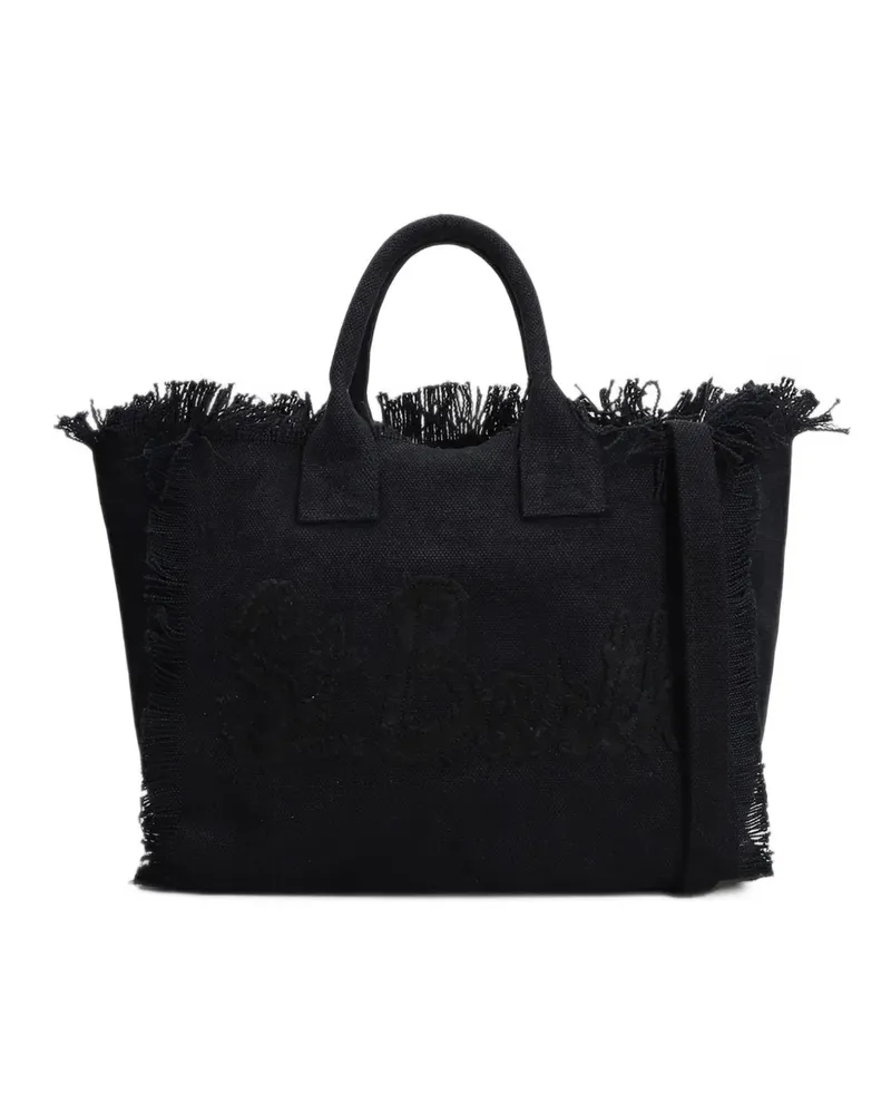 MC2 Saint Barth Colette fringed logo-embroidered shoulder bag - Schwarz Schwarz