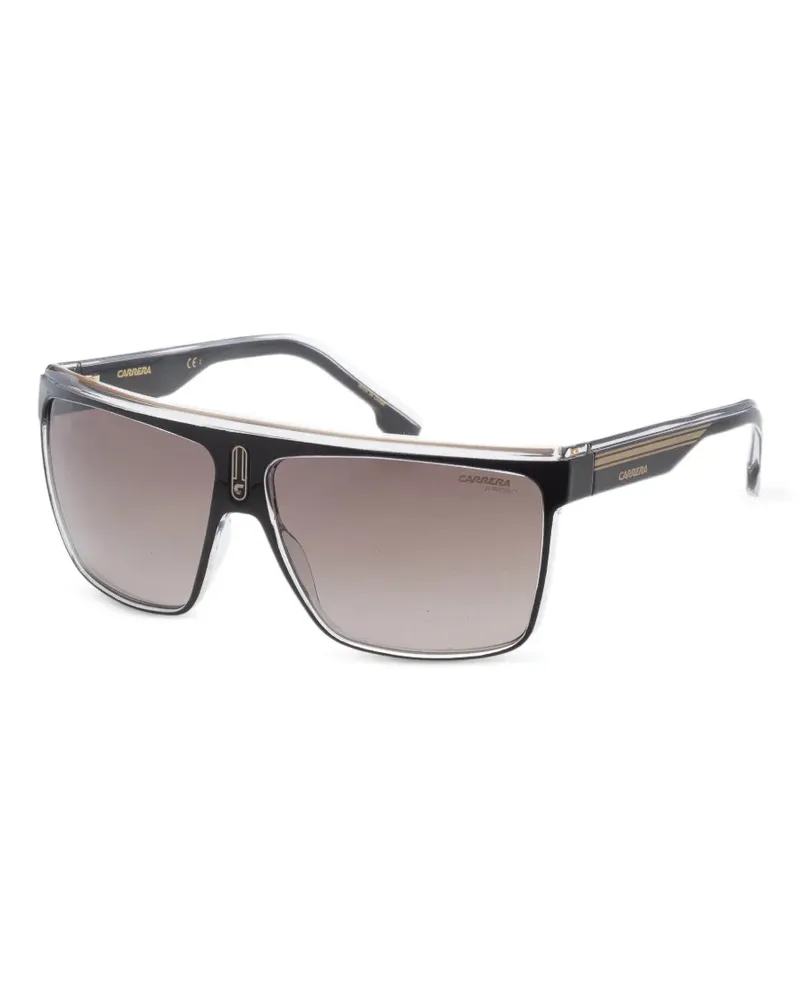 Carrera Eckige Sonnenbrille mit Logo - Schwarz Schwarz