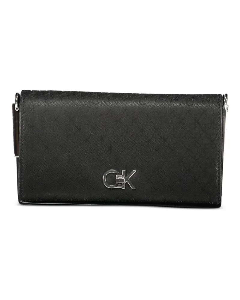 Calvin Klein monogram-pattern logo-plaque cross body bag - Schwarz Schwarz