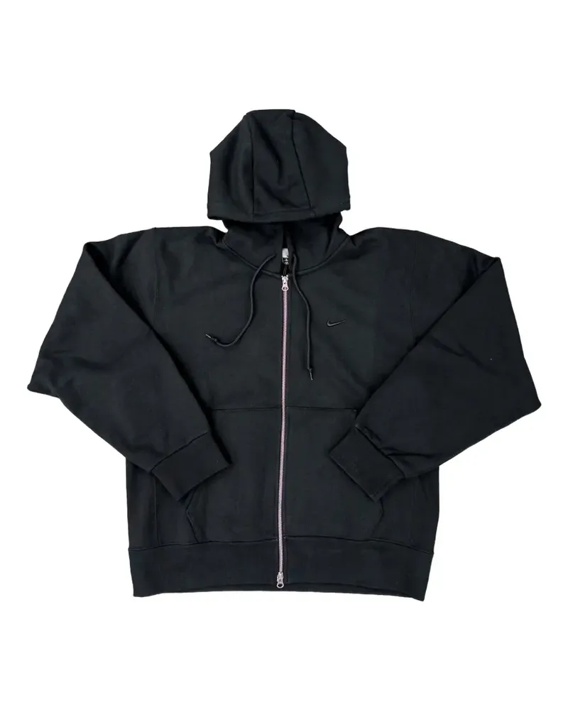 Nike logo-embroidered zip-up hoodie - Schwarz Schwarz