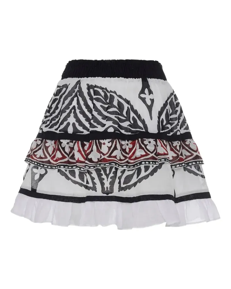 Devotion ruffled patterned skirt - Weiß Weiß