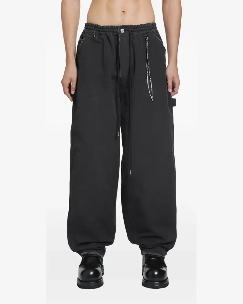 Mastermind World Weite Hose mit Stone-Wash-Effekt - Schwarz Schwarz