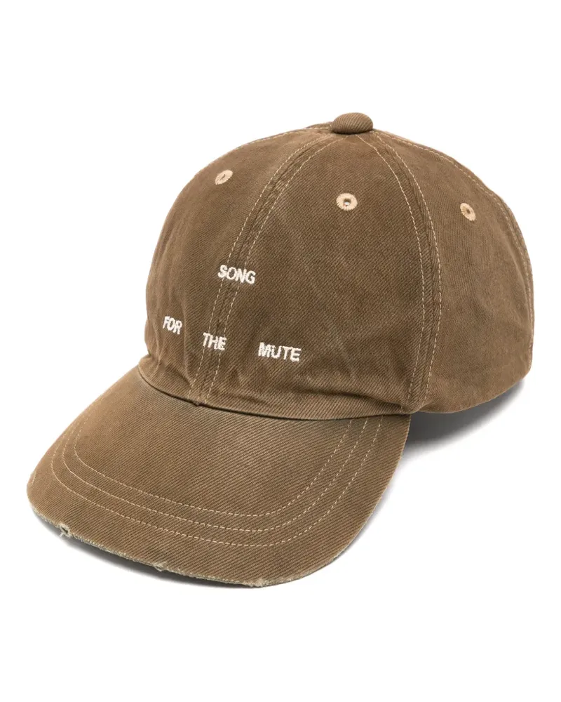 Song For The Mute logo-embroidered distressed-effect cap - Braun Braun