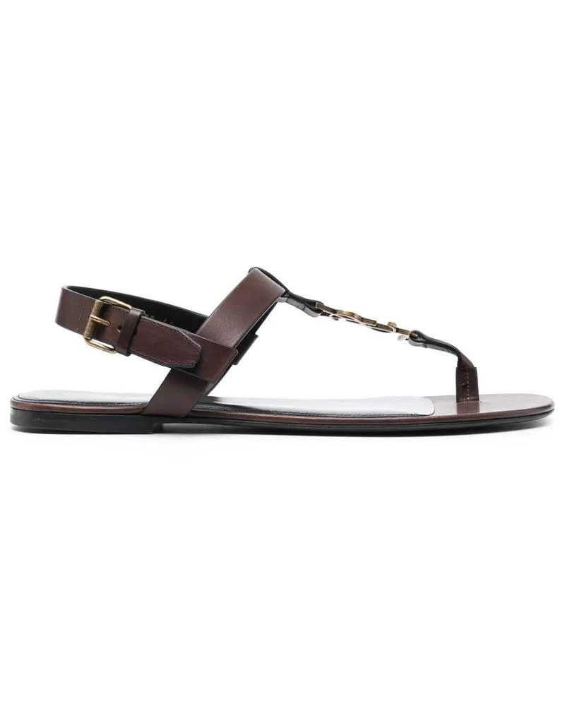 Saint Laurent Cassandre Sandalen Braun