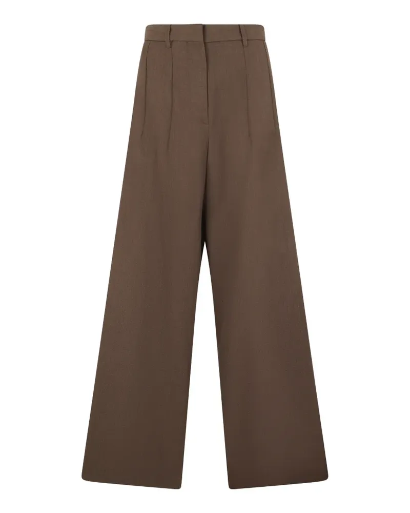 nine:inthe:morning Gin Wide-Leg-Hose mit Bundfalten - Braun Braun