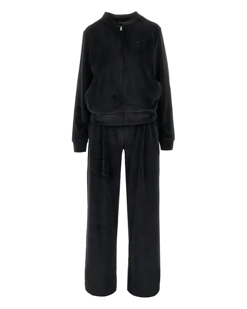 Emporio Armani Jogginganzug aus Chenille - Schwarz Schwarz