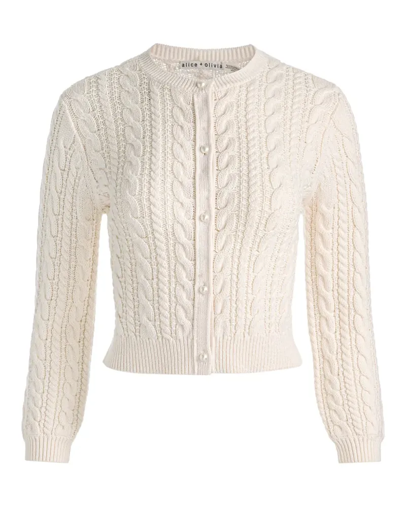 Alice + Olivia Doris cable-knit cardigan - Weiß Weiß