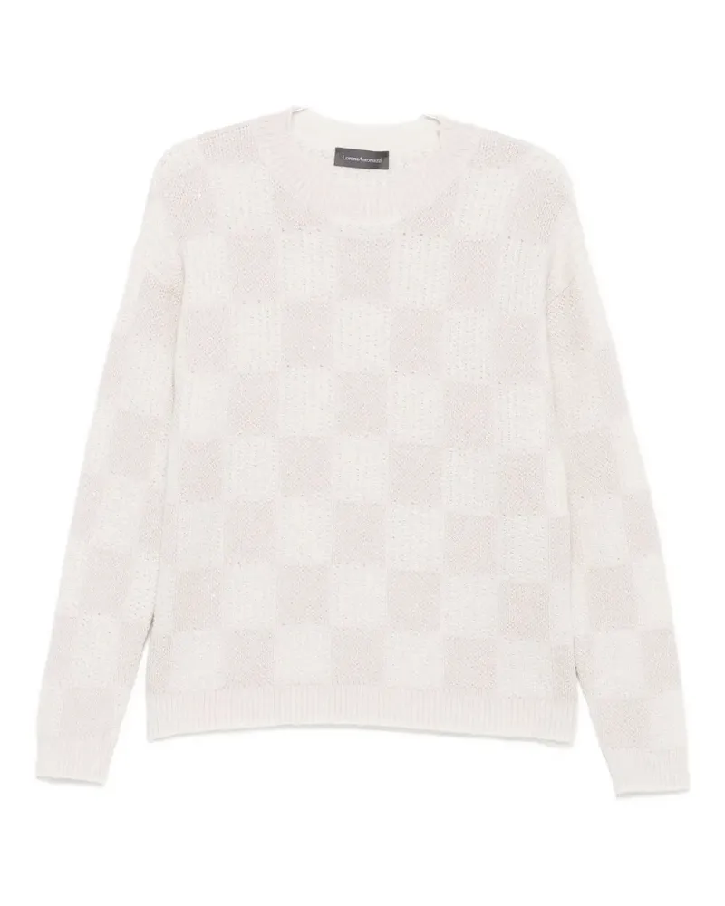 Lorena Antoniazzi sequin-embellished check sweater - Rosa Rosa