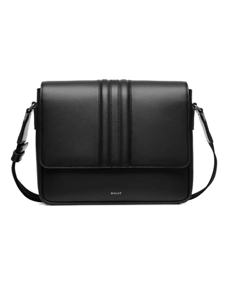 Bally Mythos Umhängetasche mit Streifendetail - Schwarz Schwarz