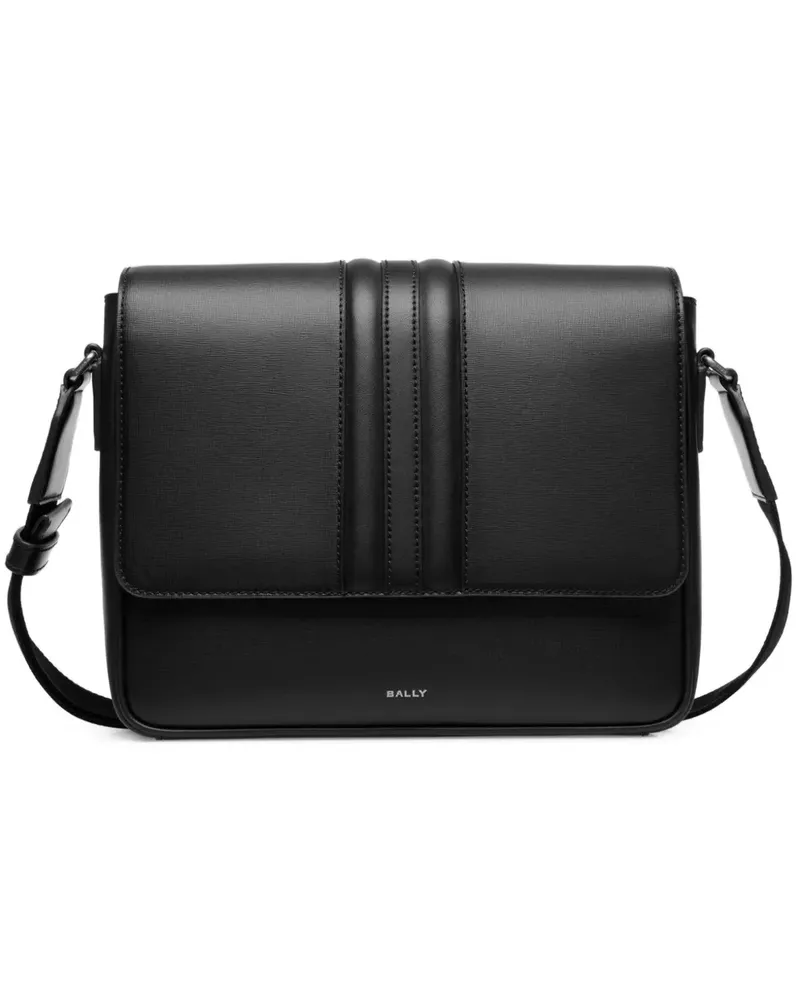 Bally Mythos Umhängetasche mit Streifendetail - Schwarz Schwarz