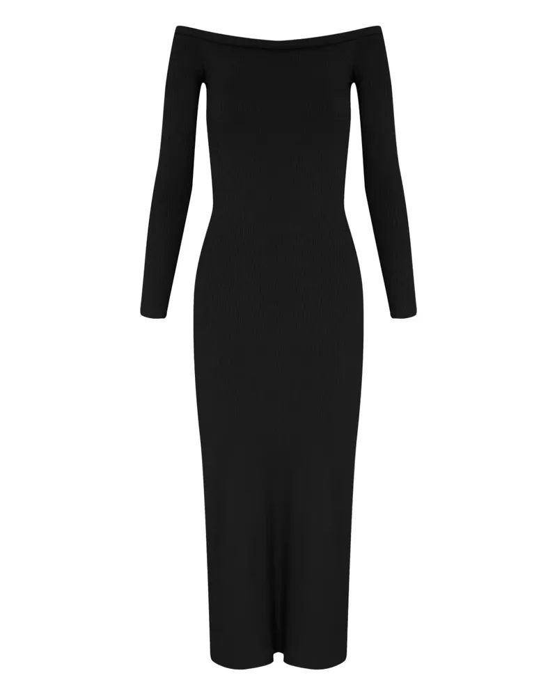 Gloria Coelho Schulterfreies Maxikleid - Schwarz Schwarz