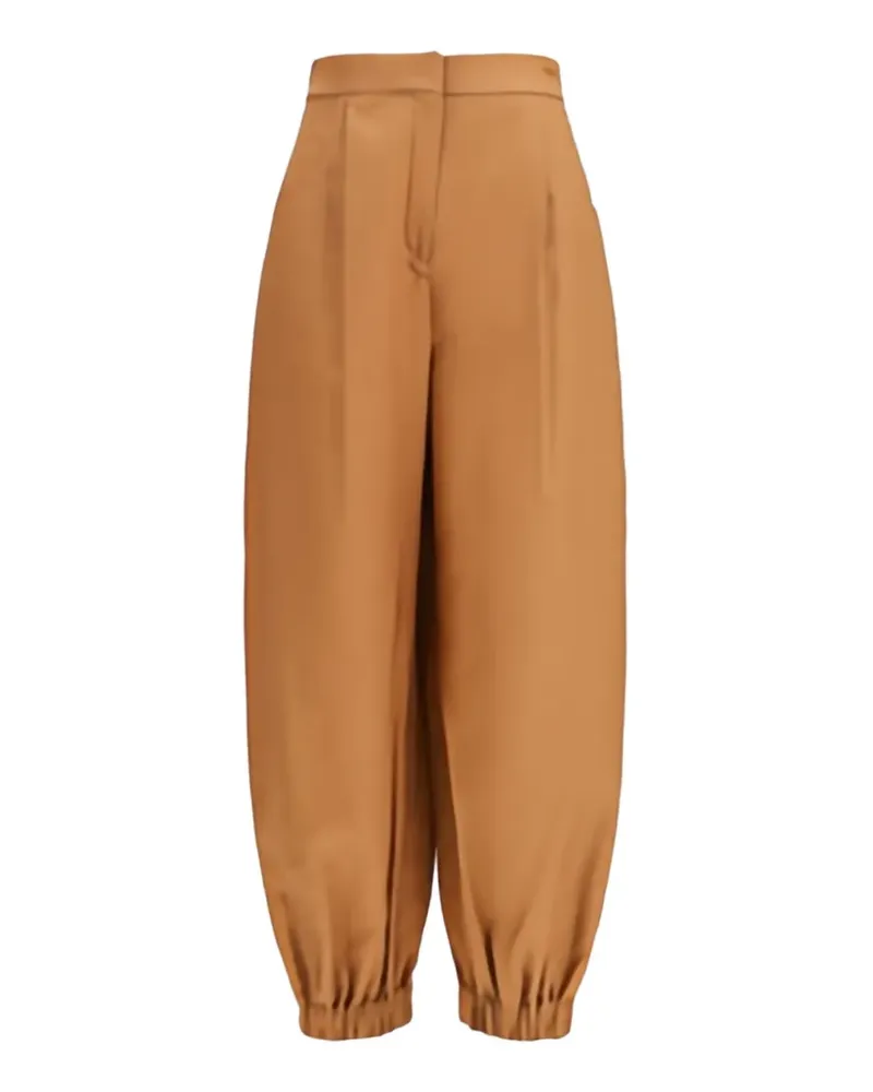 Fendi pleated elasticated-cuff trousers - Braun Braun