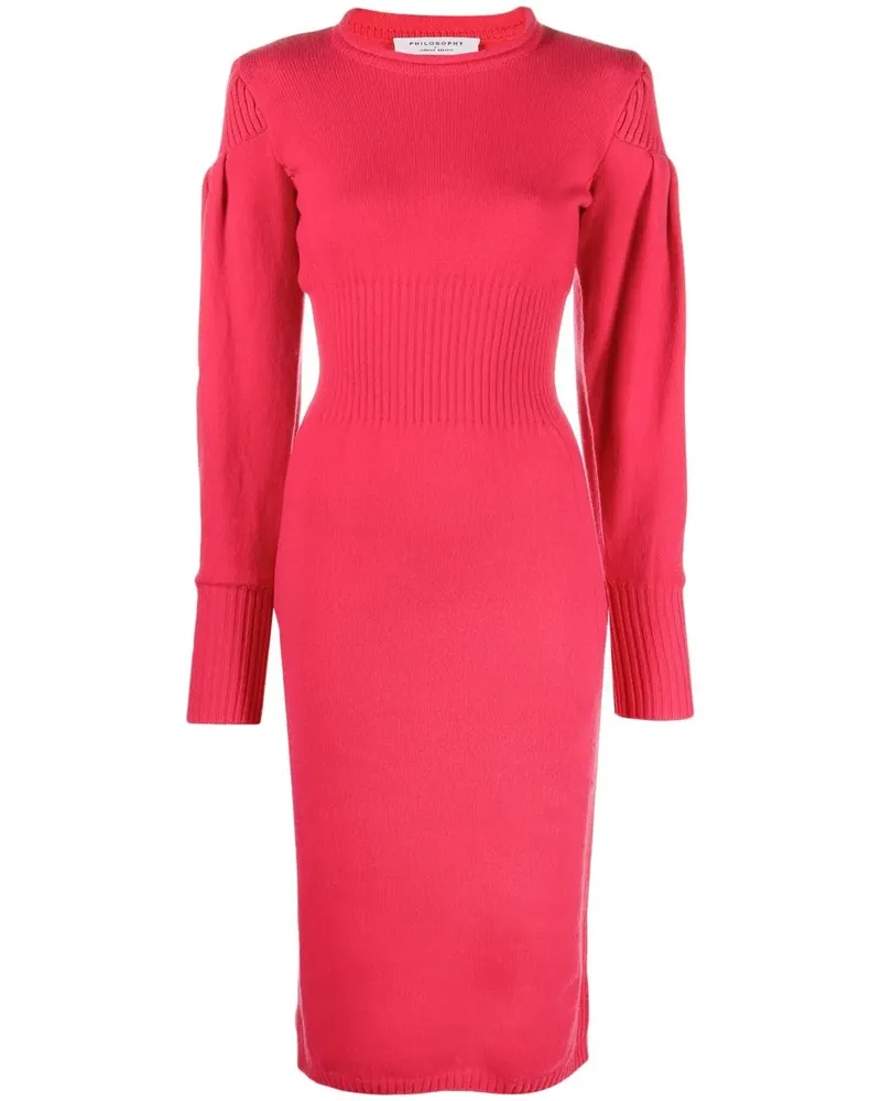 Philosophy Di Lorenzo Serafini Gestricktes Midikleid - Rosa Rosa
